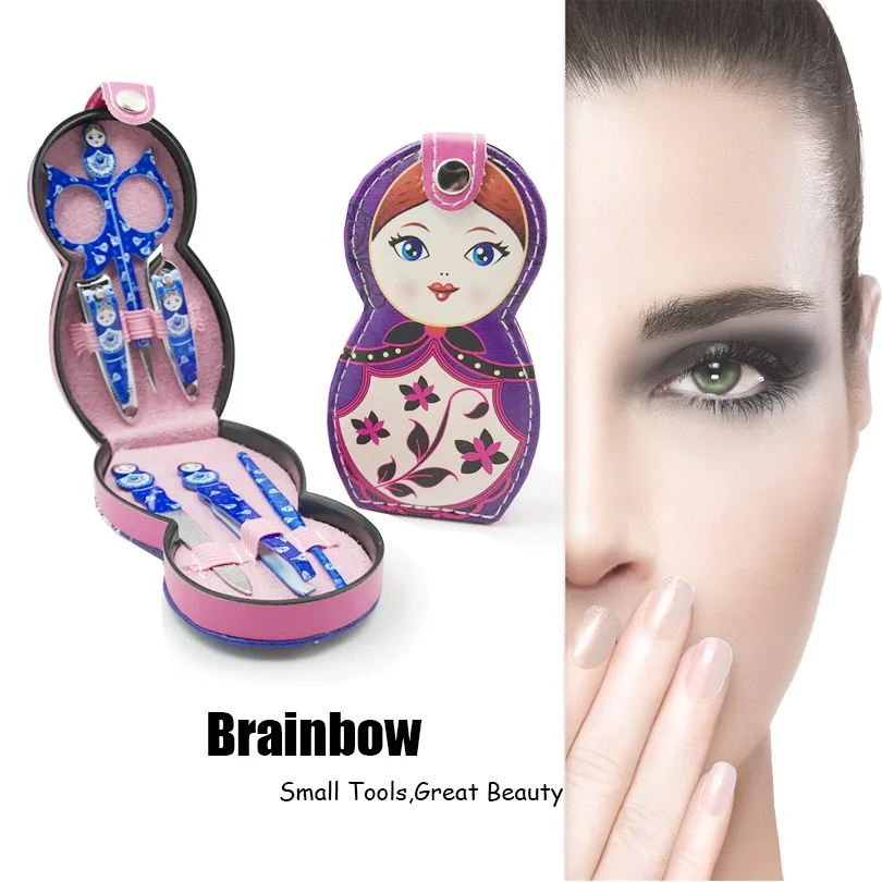 Brainbow 6 шт./компл. русская Долли Набор для маникюра из нержавеющей стали профессиональные аксессуары для ногтей набор макияж глаз Красота эфирные