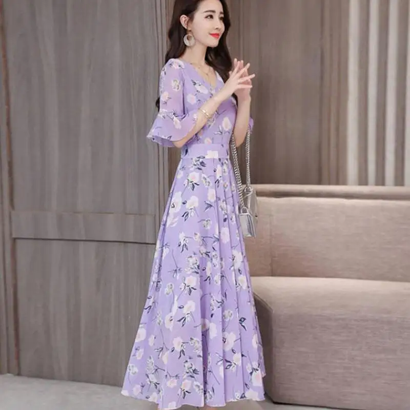 Yfashion Новое шифоновое летнее платье для женщин 2019 модное женское с цветочным