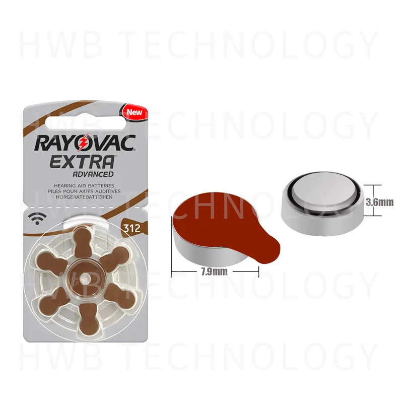 60x10 (Карта) батарейки слухового аппарата Rayovac 312/A312/PR41. Батареи A312 Бесплатная