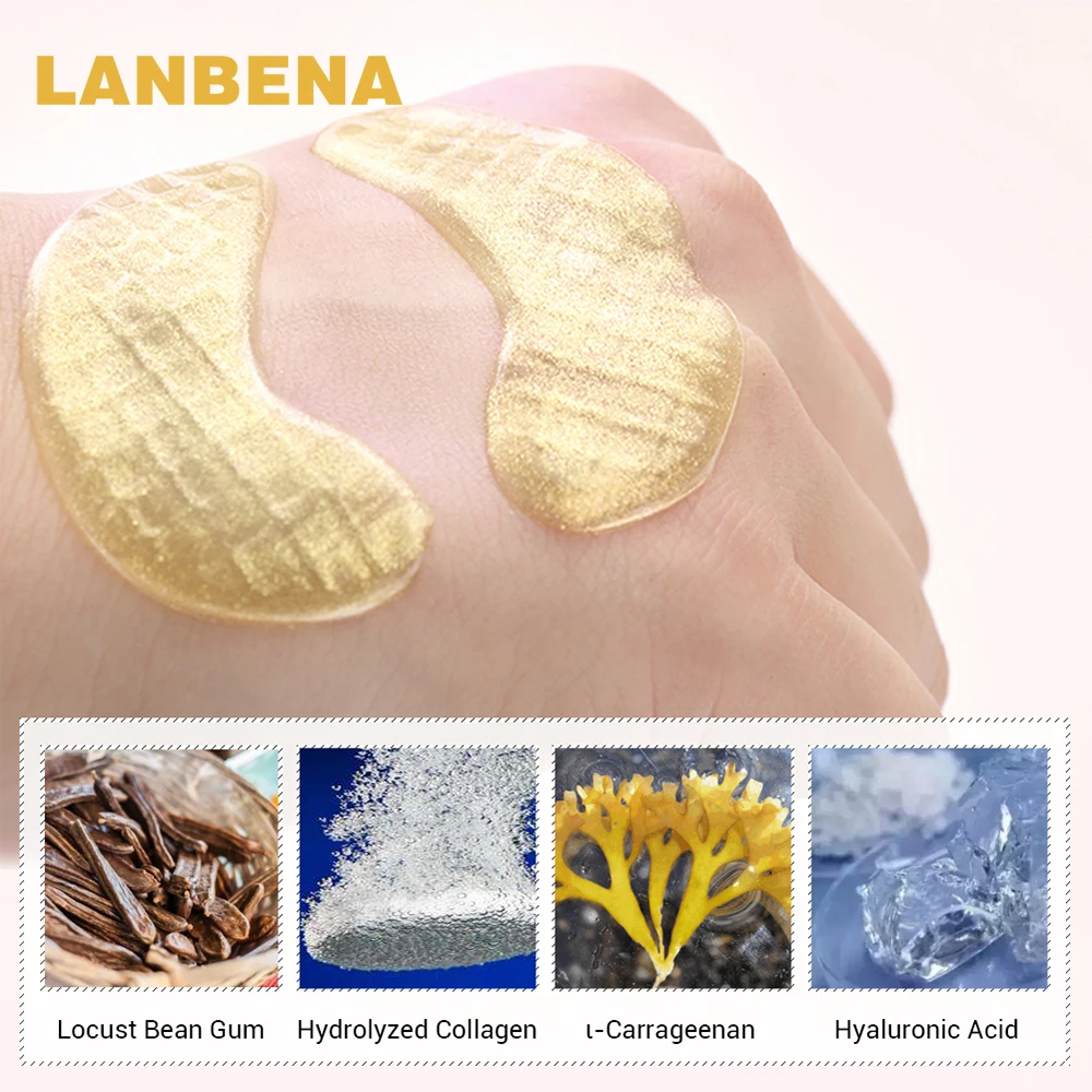 2018 Новый стиль LANBENA 24 К Золото коллагеновая маска для глаз сна Anti Aging морщин