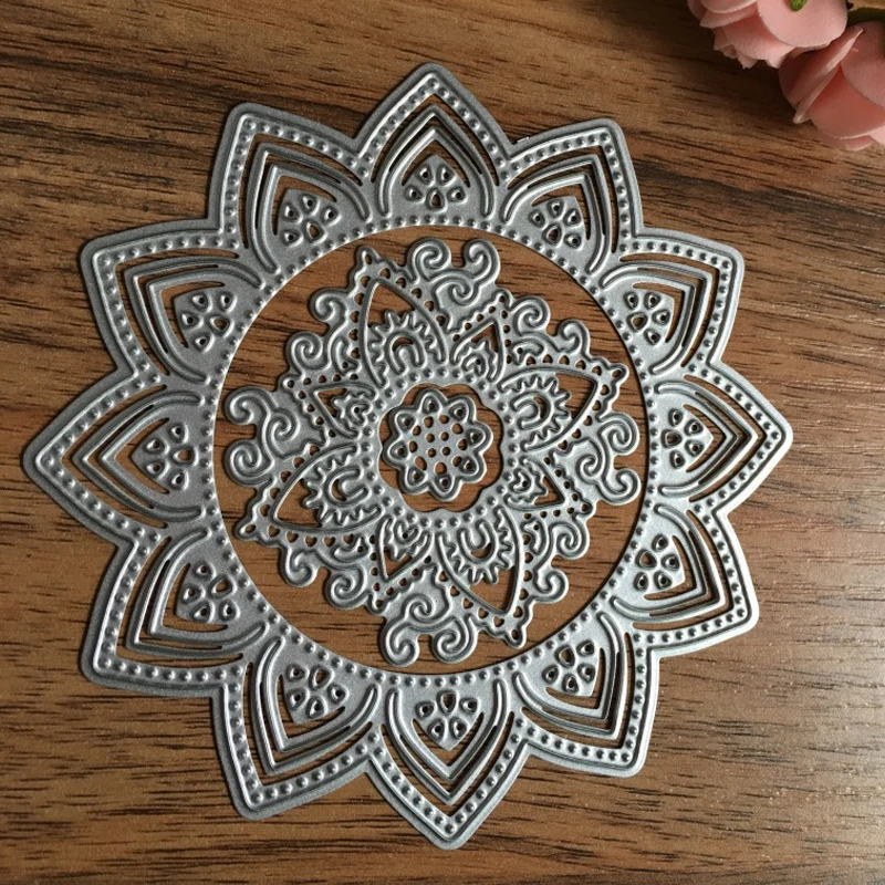 3 шт./компл. зубчатые цветок круглый металлический круг прорезной трафарет для
