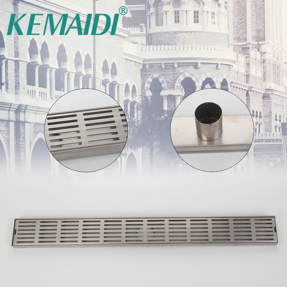 

KEMAIDI Drain 24-inch Linear Shower Drain Rectangle - Chrome Plated Stainless Common Floor Drain Shower Bathroom Accessaries