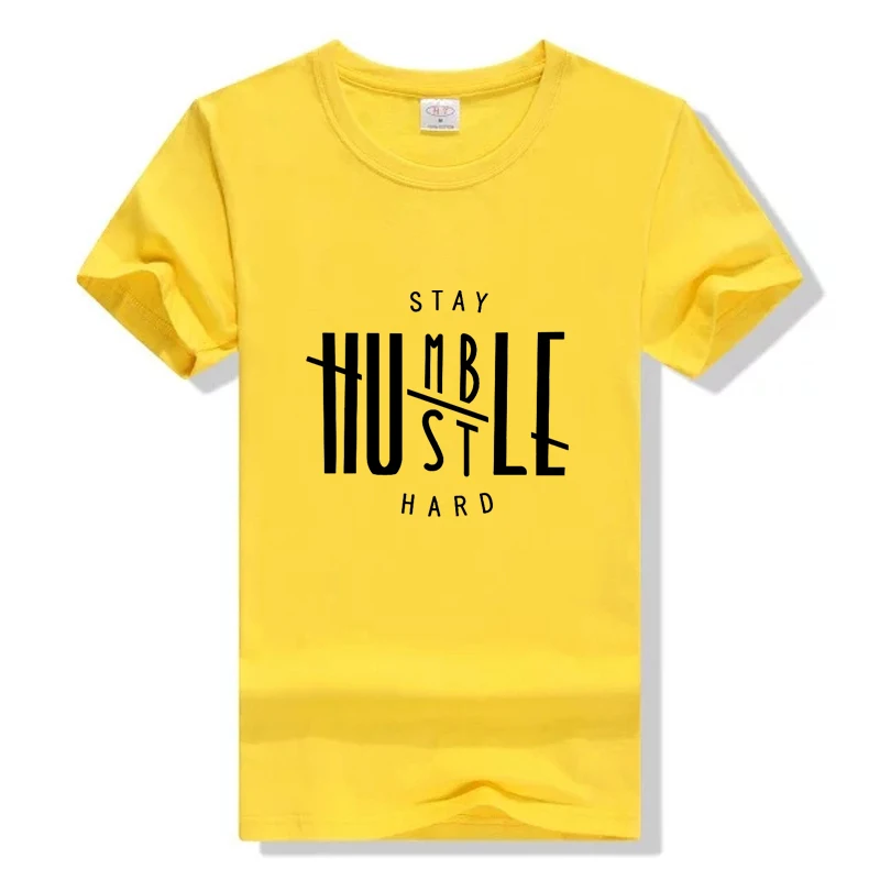 Yellow Жесткая футболка с надписью «Stay Humble Hustle», модная женская футболка с забавным гранж tumlbr, хлопковые футболки в подарок, праздничные топы с изображением Иисуса, футболка для отдыха - Цвет: Yellow