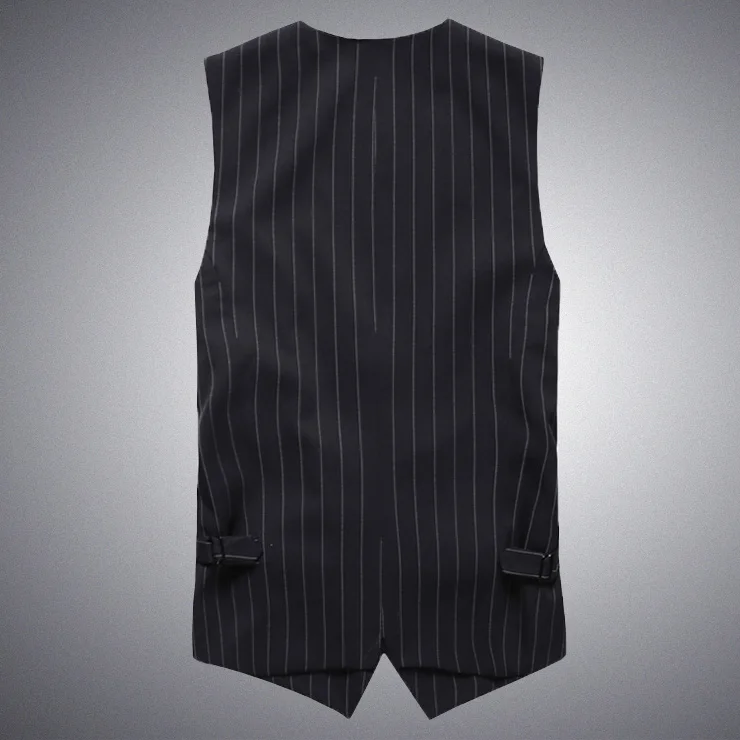 Для мужчин S платье костюм жилет Slim Fit Формальные Бизнес партии в полоску