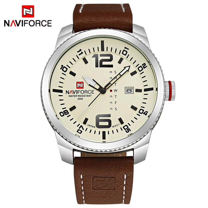 Топ люксовый бренд NAVIFORCE мужские военные спортивные часы мужские кварцевые часы с датой мужские кожаные Наручные часы Relogio Masculino