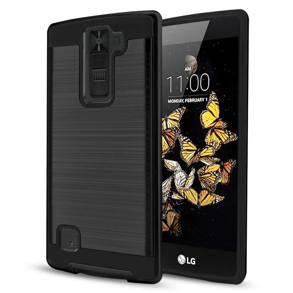 Hybrid Brushed Armor Case For LG K8V Dual Layer Impact Protective Soft TPU Rubber&ampHard PC Back Cover K8 V VS500 (Verizon) |