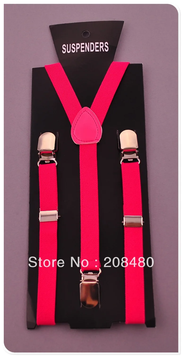 Подтяжки детские ярко розовые свободные эластичные для мальчиков и девочек