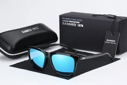 HD поляризованные алюминиево-магниевые солнцезащитные очки UV400 для мужчин и женщин для вождения Модные Винтажные Новые солнцезащитные очки oculos de sol с коробкой - Цвет линз: blue