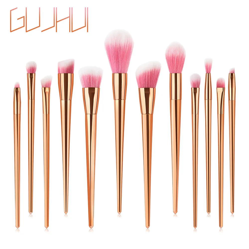 GUJHUI 12 шт Кисть для максияжа тени век Пластик подводки бровей пудра Портативный