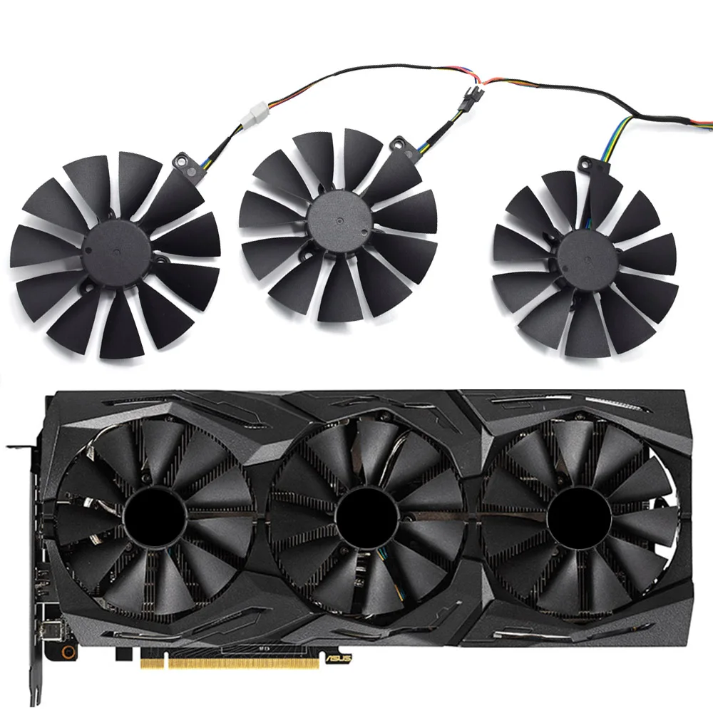 Графический вентилятор 87 мм T129215SH T129215SL с 3 отверстиями для карт RTX 2070 GPU ASUS ROG STRIX O8G /