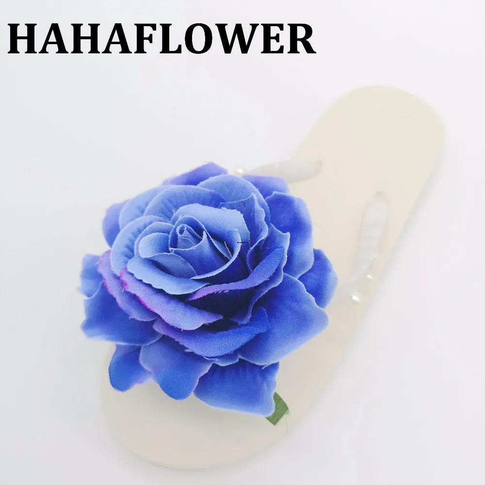 

HAHAFLOWER 2018 Summer Fashion Hot Women Slippers With Beautiful Rose Flower Sweet Flip Flops Free shipping