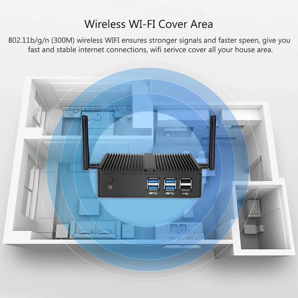HLY безвентиляторный мини-ПК Core i5 4210Y Pentium 4405U Celeron 2955U Windows 10 Ubuntu VGA HDMI WiFi HTPC Barebone офисный Мини компьютер