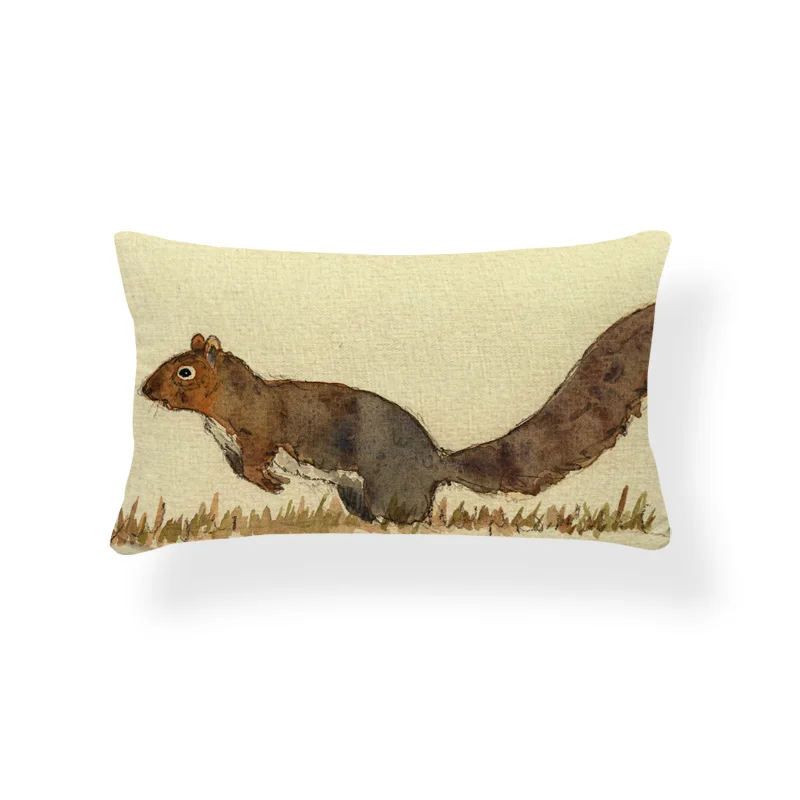 Luxury Cushion Cover Anime Lizard Cattle Cockerel Pheasant Toucan Squirrel Chameleon Pillow 30*50Cm Polyester Rectangle | Дом и сад