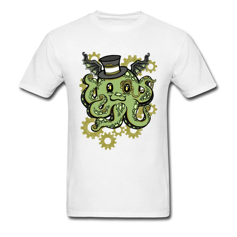 Мужская футболка в стиле стимпанк Cthulhu хлопковые футболки с коротким рукавом для