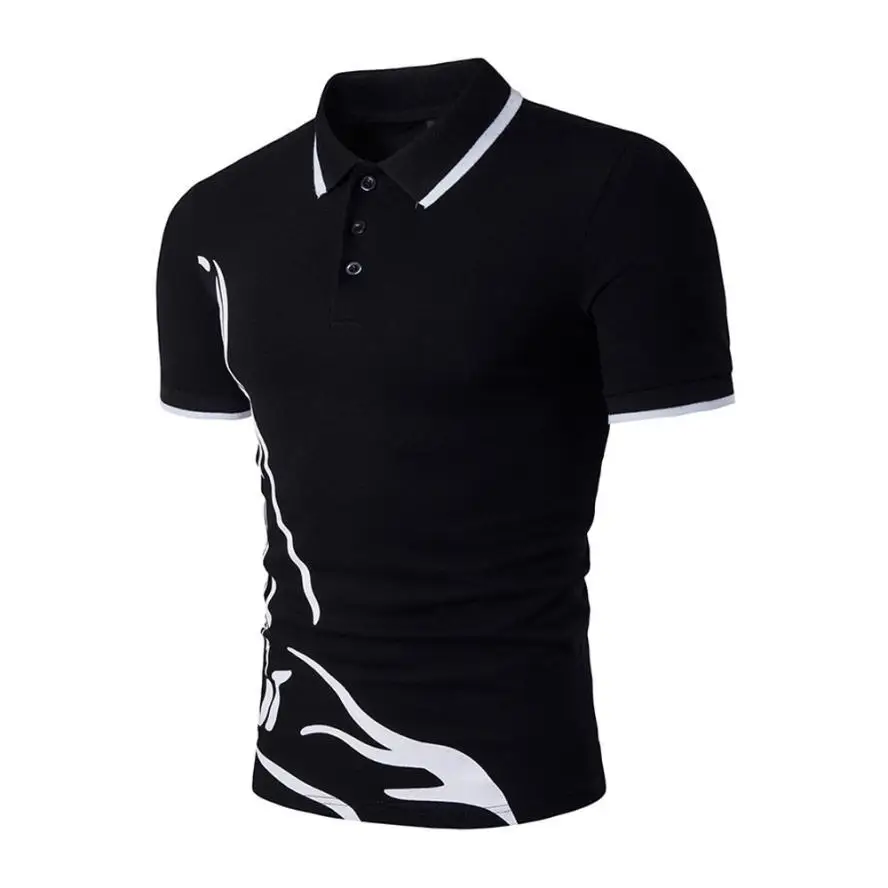Летняя мужская модная блузка 2019 Тонкая деловая футболка с коротким рукавом