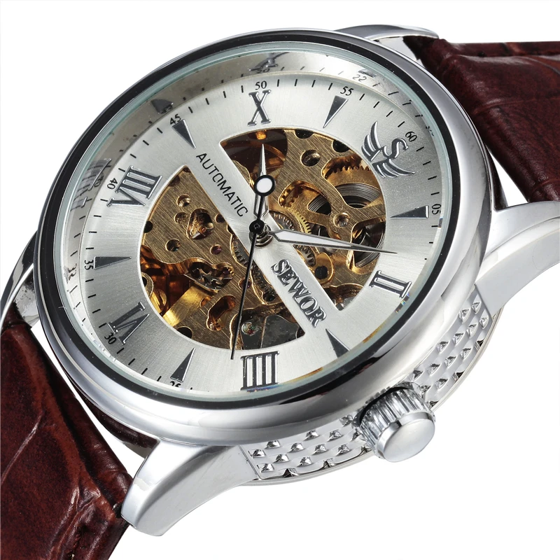 Sewor марка Montre роковой часы Homme Huarache механические наручные мода браслет Relogio Masculino