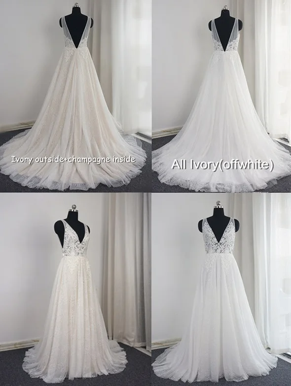 Vestido De Noiva, v-образный вырез, свадебные платья, настоящая фотография, линия, сексуальное богемное пляжное свадебное платье, Прямая поставка