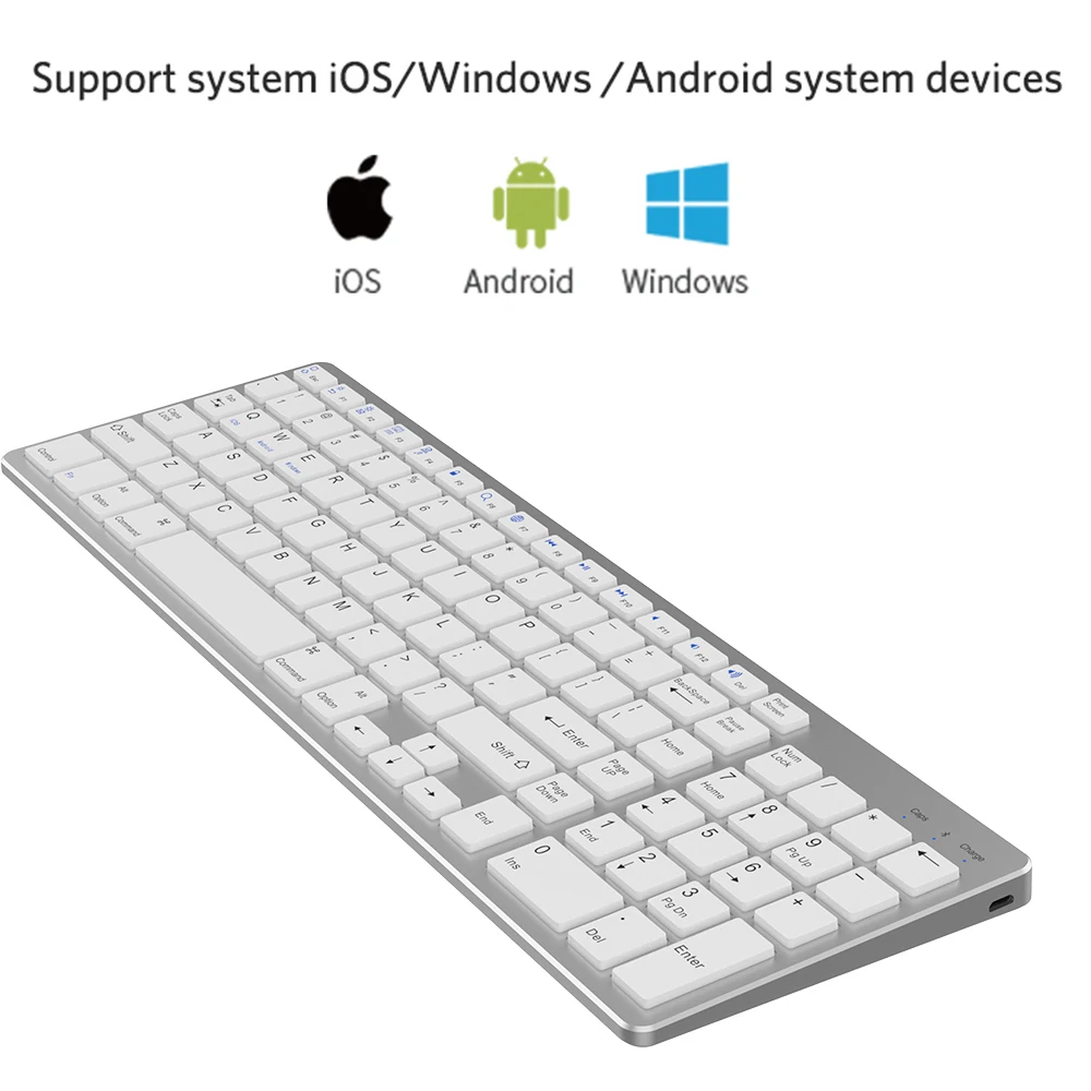 Ультратонкая Bluetooth-клавиатура Zienstar для IPAD MACBOOK ноутбуков ПК и планшетов литиевая