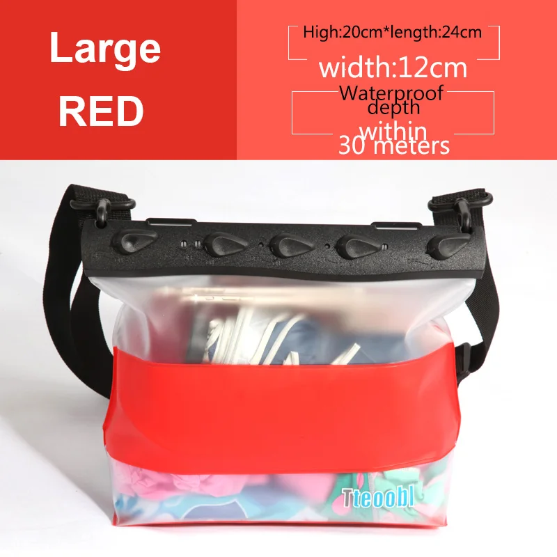 RED LARGE TteooBL 30 м ПВХ водонепроницаемая поясная сумка подводная Летняя Пляжная сумка прозрачные поясные сумки для серфинга маска для подводного плавания Дайвинг подводное плавание - Цвет: RED LARGE