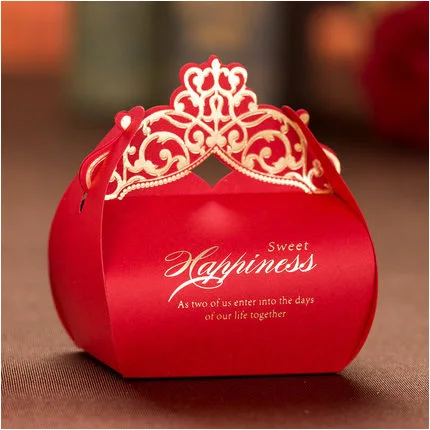 Роскошные свадебные коробочки для сувениров искусственные красные конфет