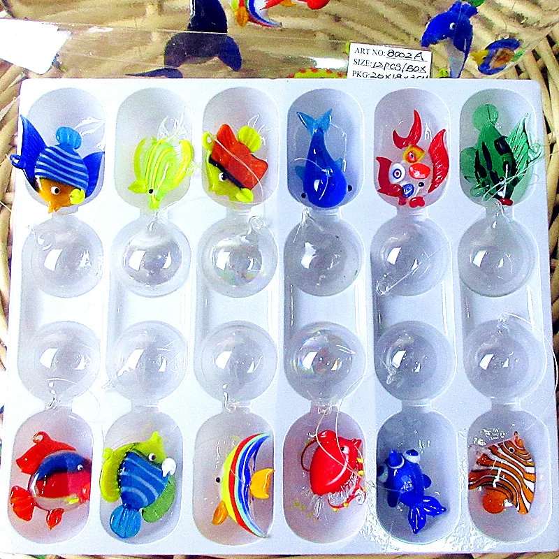 НОВЫЕ Плавающие стеклянные миниатюрные фигурки Рыбок-пузырей украшения для