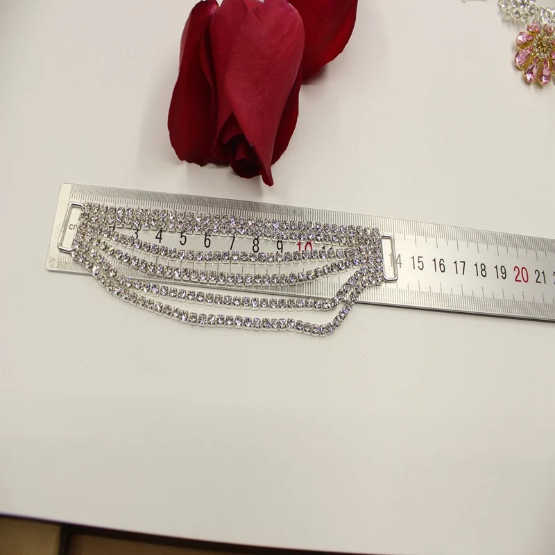 4 шт./лот бикини из Рина камня Бриллиантовая Пряжка ремешок женский серебряный