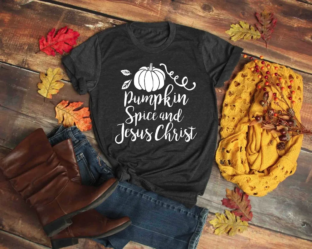 

Pumpkin Spice Jesus Christ T-Shirt Halloween Christian Grunge Tee Causal weekend Slogan Tops Pink Clothes Vintage Graphic Outfit
