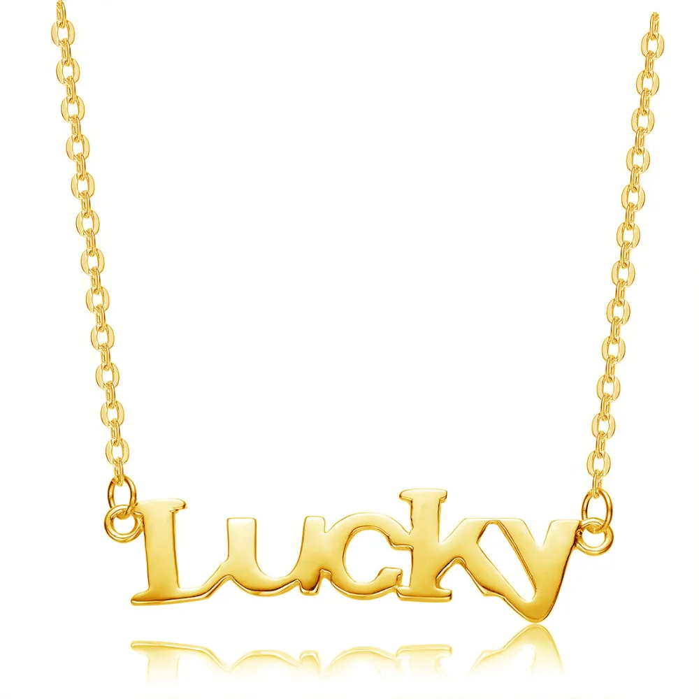 

Aceworks Lucky 925 Sterling Silver Necklace Lucky Chain Pendant Necklace for Women Girl Silver Jewelry Rose Gold Colors NE2301