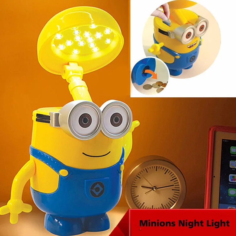 Настольная лампа с зарядкой Миньоны светодиодная для обучения ночник