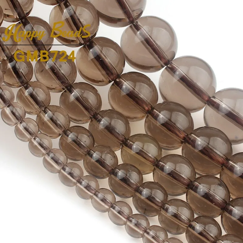 Дымчатый Quartzs бусины гладкие круглые Натуральный Свободные Spacer Бусины для