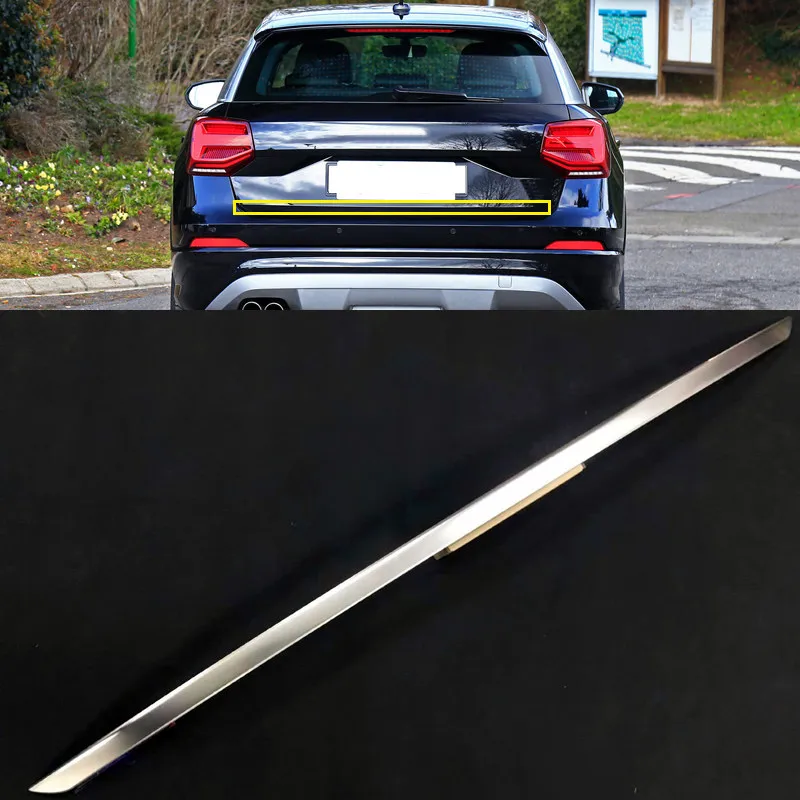bottom trim Для Audi Q2 нержавеющая сталь Задняя Крышка багажника задняя крышка ворот Нижняя крышка декоративная отделка 1 шт. аксессуары для стайлинга автомобилей - Название цвета: bottom trim