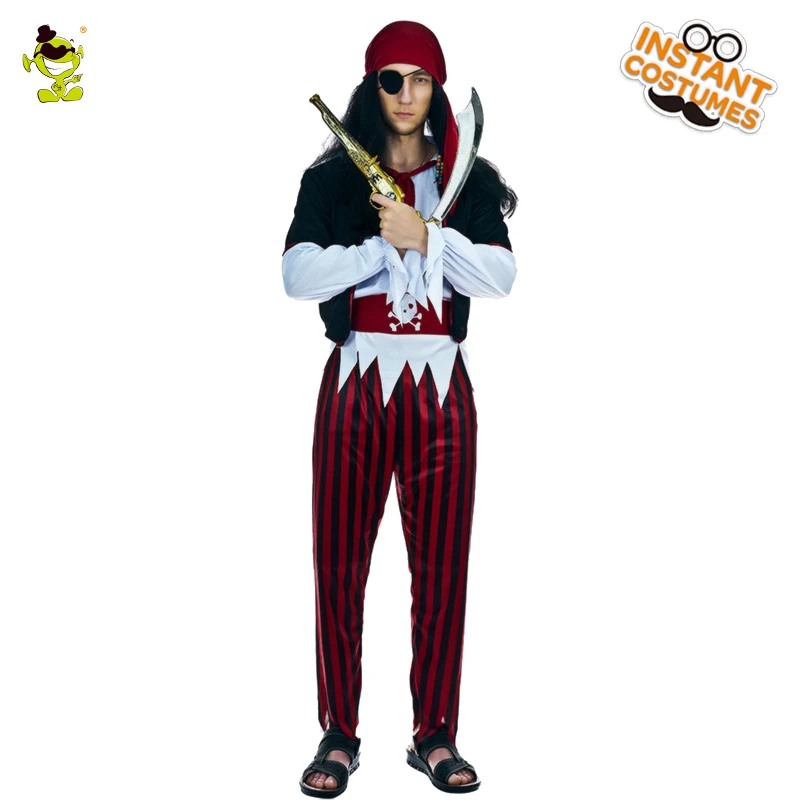 Мужской пиратский костюм одежда для вечеринки костюмы косплея на Хэллоуин