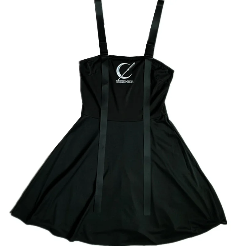 Summer Women Black Dress Vintage Sexy Punk Sleeveless Dark Gothic Backless Embroidery Moon Dresses for Girl | Женская одежда