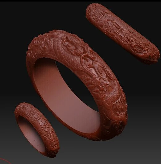 

3d model relief for cnc in STL file format Double dragon bracelet