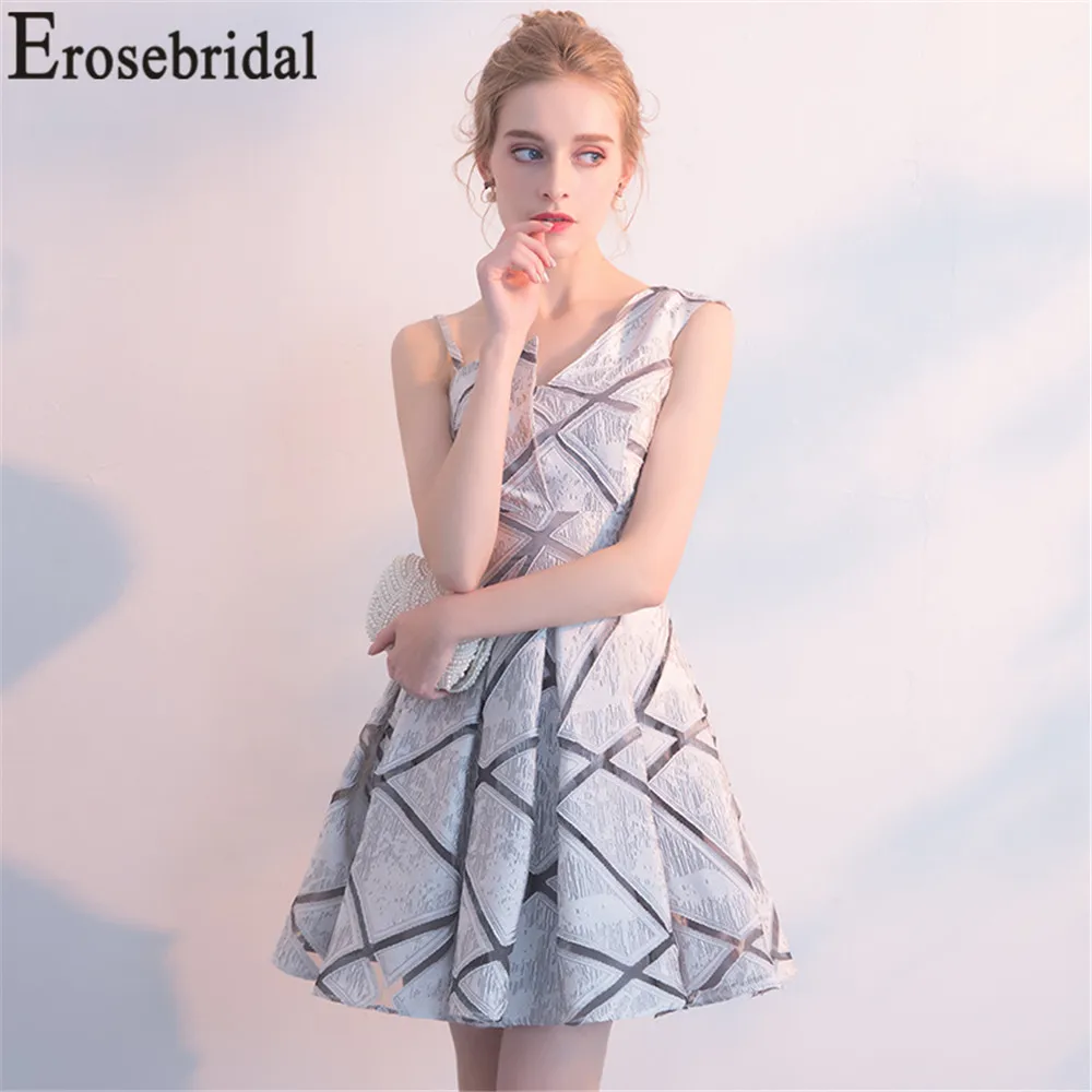 Erosebridal Короткие платье для выпускного вечера 2019 красный серый Формальные Для