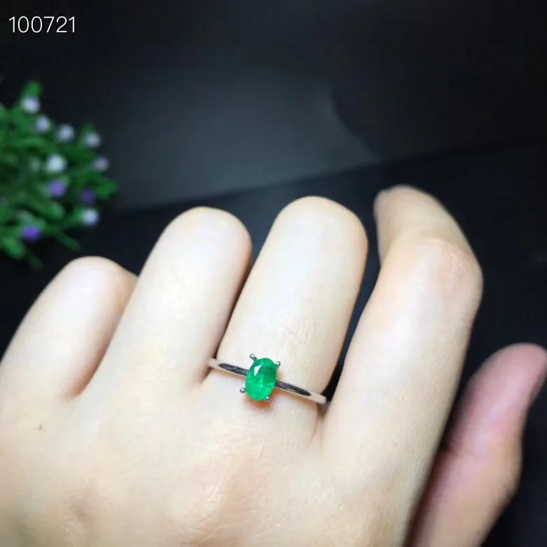 Кольцо с натуральным изумрудом, модное, драгоценное качество, глубокий цвет, 925 серебро, настраиваемый размер