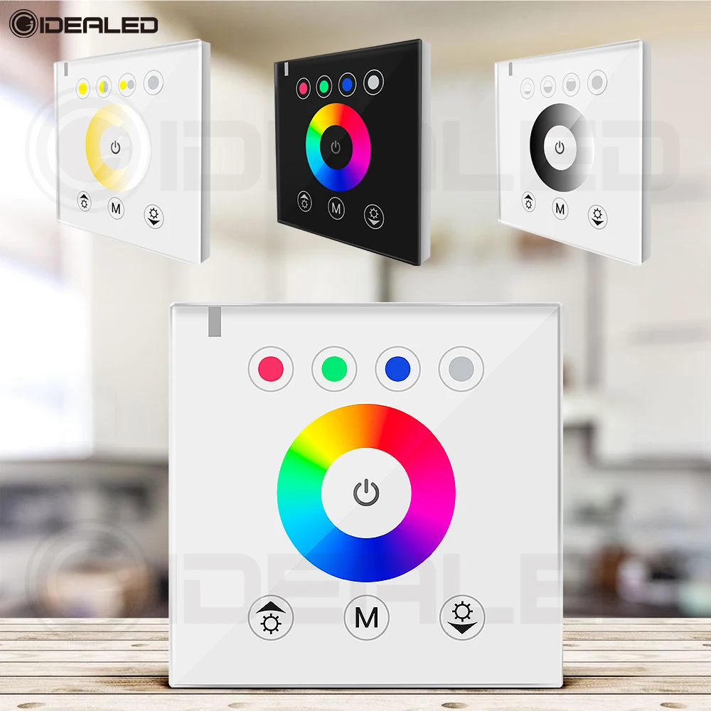 RGB/RGBW Wall mounted touch panel controller glass panel dimmer switch Controller for  DC12V-24V LED Strip RGB Controller