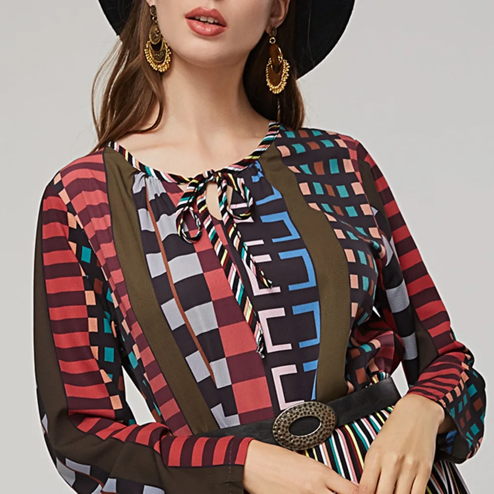 Bohoartist Boho классический принт Длинные платья Для женщин 2018 дамы Повседневное