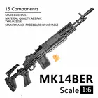 Сборные пазлы в масштабе 16, M14EBR, Игрушечная модель пистолета, Строительные кирпичи, оружие солдата, для экшн-фигурок