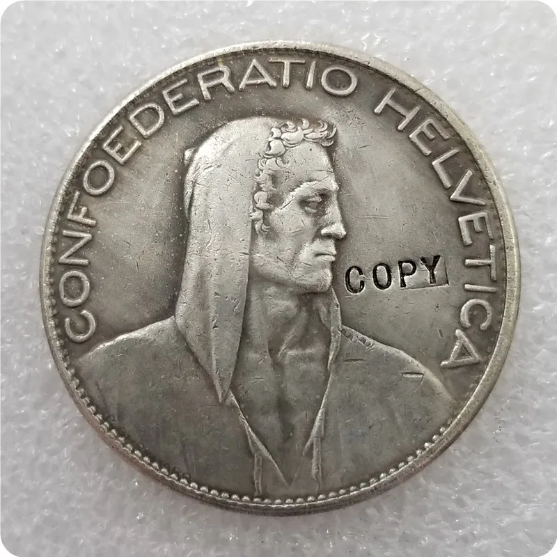 1924B, 1928-B Швейцария 5 Франковская Монета КОПИЯ памятные монеты-копии монет медаль коллекционные монеты
