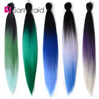 sambraid easy braid synthetic hair for braid pre stretched ombre crochet braid hair extensions 24inch for black women