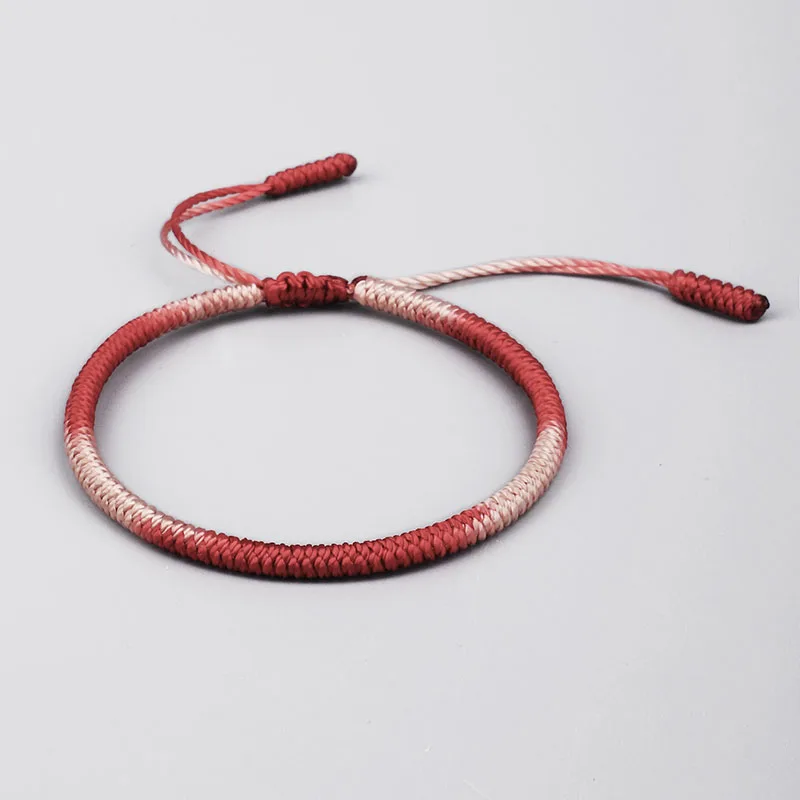 Lucky Rope браслет тибетский буддийский ручной работы градиент цвета узлов для