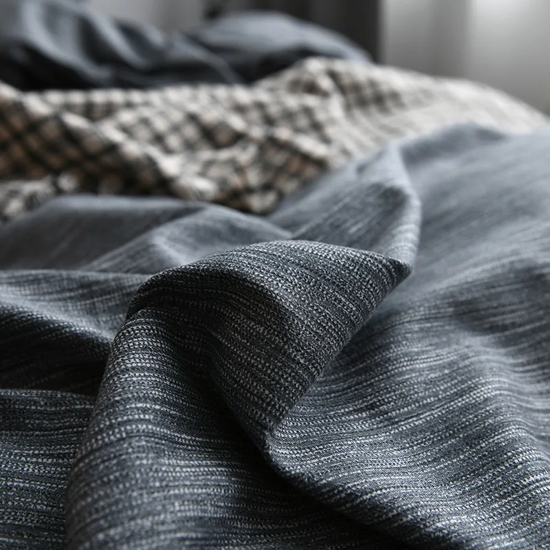 Темно серый однотонный Комплект постельного белья одеяло пододеяльники