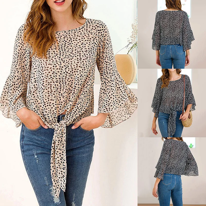Женские топы для женщин блуза праздничные летние рубашки с принтом модная