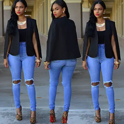 Модный Плащ, плащ, Блейзер, Женское пальто, белый, черный, с отворотом, с разрезом, с длинным рукавом, с карманами, однотонный, повседневный костюм, куртка, рабочая одежда
