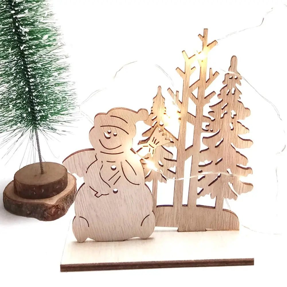 DIY деревянная Рождественская елка Снеговик креативные рождественские украшения