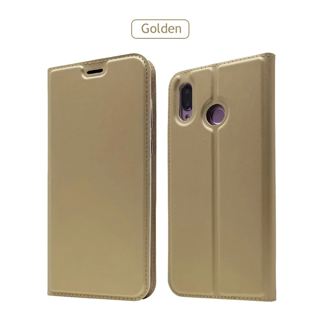 Золотой Чехол для Huawei Honor Play из мягкой искусственной кожи с подставкой и отделением для карт, кожаный флип-чехол, чехол для Huawei Honor Play, чехол 6,3" - Цвет: Золотой