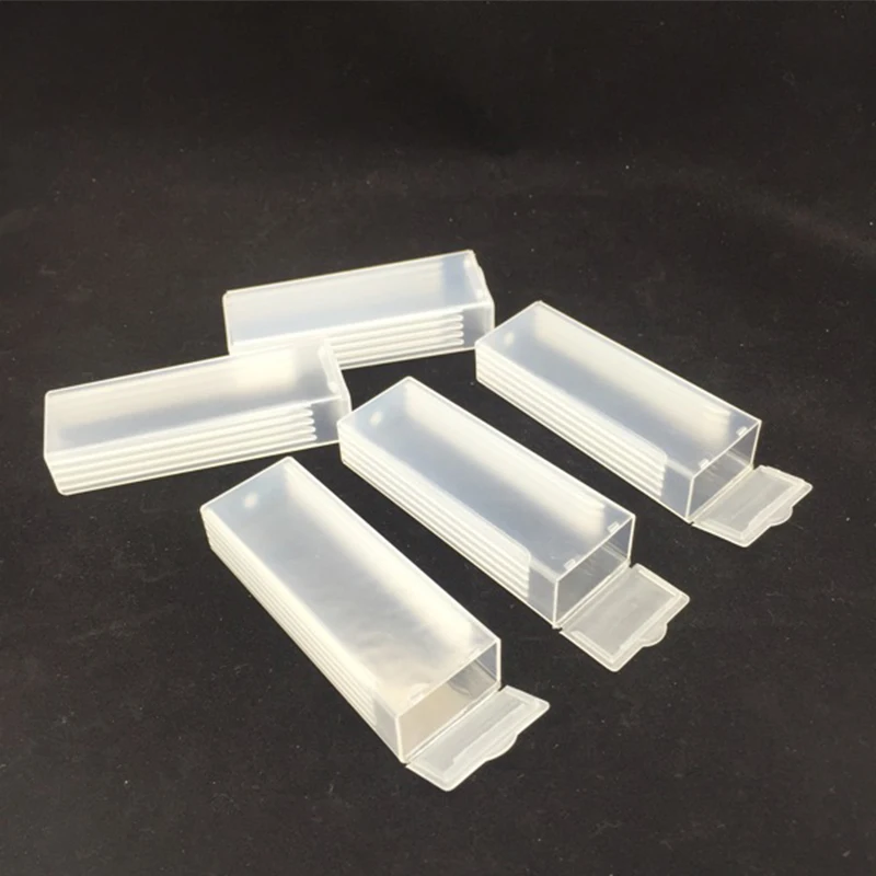 Пустой пластиковый прямоугольник микроскоп стеклянный держатель скользящая