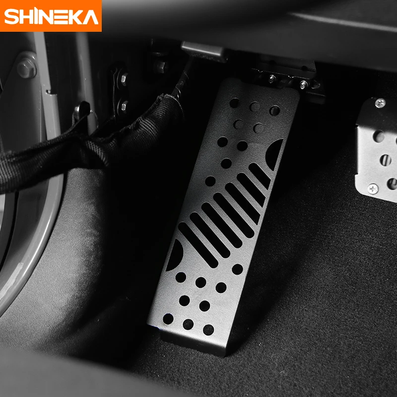 SHINEKA металлические педали тормоза для лифта колодки ног покрытия педалей Jeep Wrangler