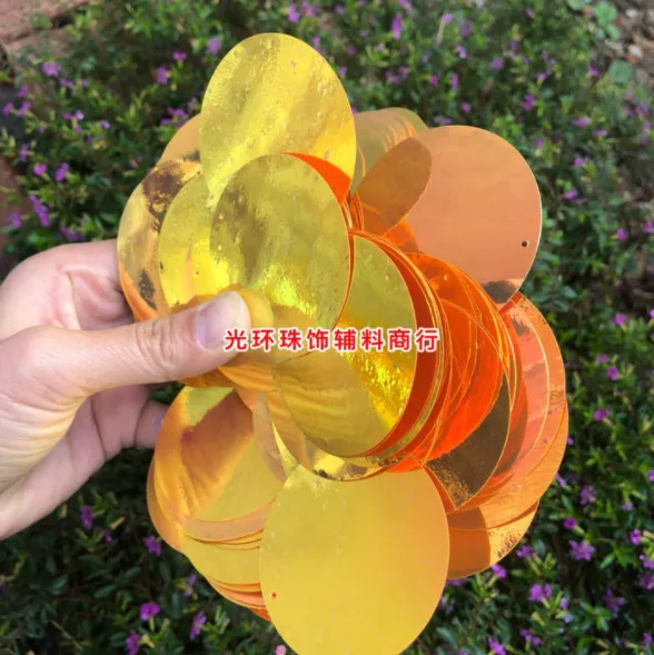 Принадлежности для шитья 50 мм с боковым отверстием золотые оранжевые блестки